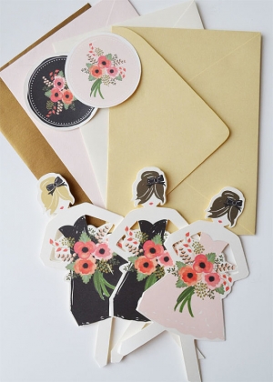 Paper Doll Bridesmaids Cards By The First Snow