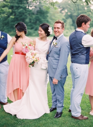 Pink and Blue Bridal Party