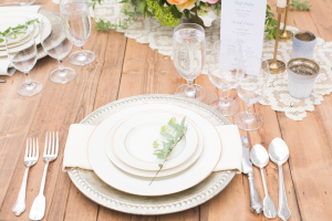 Place Setting with Leaf Sprig