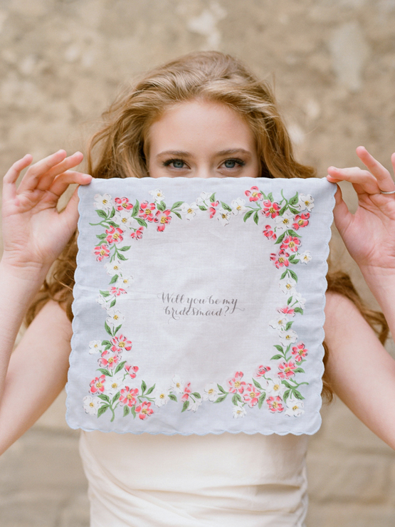 Scalloped Edge Floral Hanky