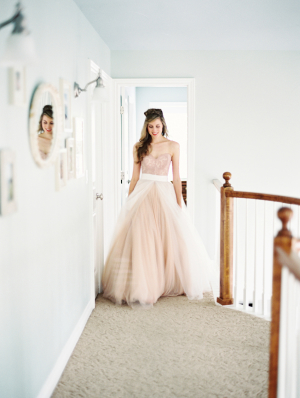 Bride in Blush Gown