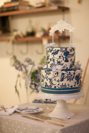Cake with Toile Pattern