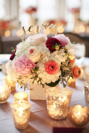 Colorful Centerpieces with Table Name