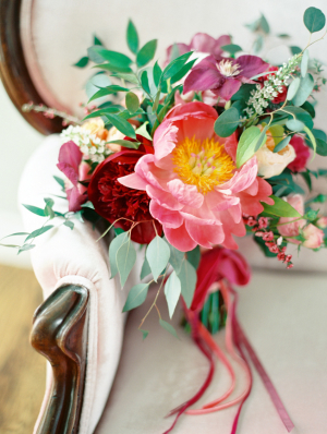 Colorful Ribbon Tied Bouquet