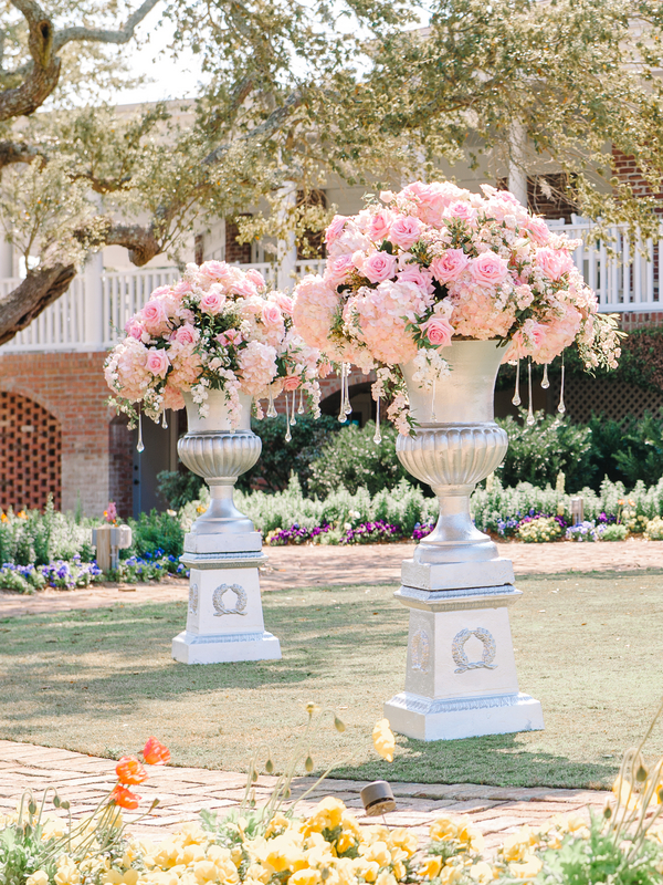 Dramatic Pink Ceremony Flowers