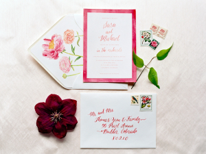 Elegant Dark Pink Wedding Invitations