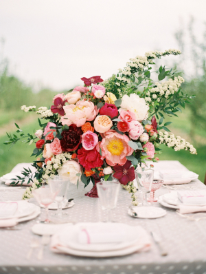 Elegant Pink and Red Centerpiece