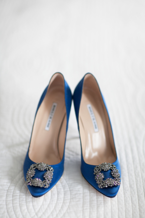 Embellished Blue Bridal Shoes