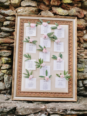 Framed Seating Chart with Flowers
