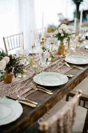 Gold Brown Ivory Wedding Table