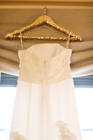 Gold Glitter Wedding Dress Hanger