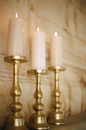 Gold Pillar Candle Holders