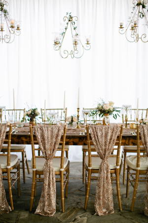 Gold Table with Chandeliers