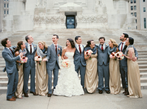 Gold and Gray Wedding Party