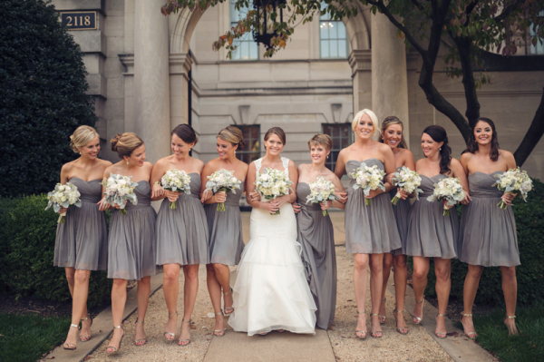 Gray Bridesmaids Dresses
