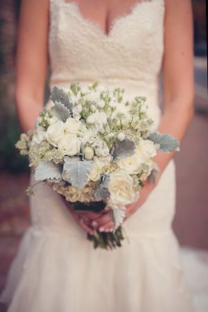 Ivory Bouquet with Dusty Miller