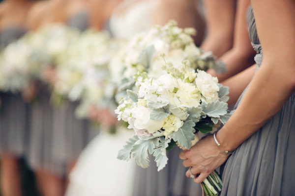 Ivory Bouquets with Dusty Miller