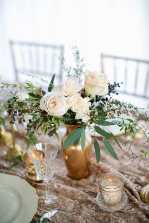 Ivory and Gold Centerpiece