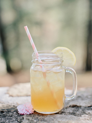 Lemonade with Striped Straw