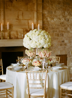 Luxurious Ivory and Peach Centerpiece