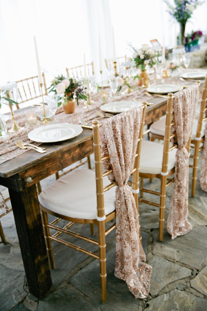 Patterned Gold Chair Covers