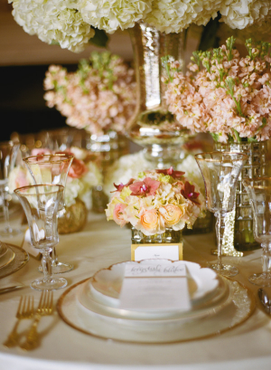 Peach and Pale Coral Centerpiece