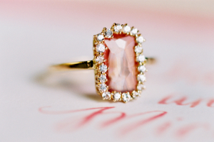 Vintage Pink Wedding Ring