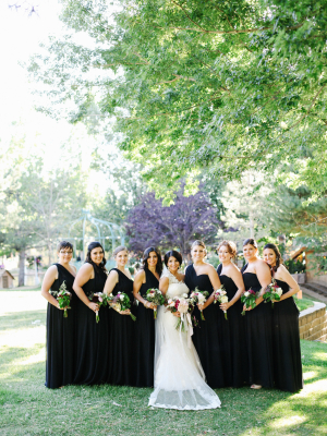 Black Grecian Bridesmaids Dresses