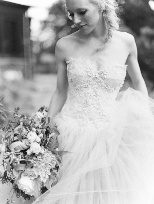 Black and White Film Bridal Portrait