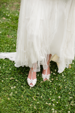 Bride in BHLDN Shoes