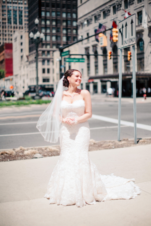 Bride in Downtown Detroit