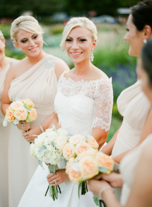 Bride in Lace Sleeve Gown