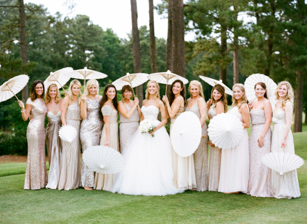 Bridesmaids with Parasols