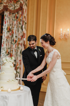 Cake Cutting at Wedding