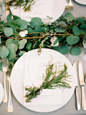 Herb and Greenery Wedding Place Setting