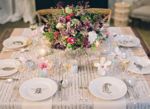 Mauve and Silver Wedding Table