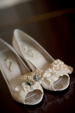 Ruffle Peep Toe Bridal Shoes