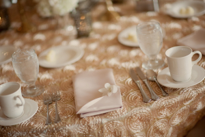 Textured Table Linens Reception Decor