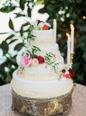 Wedding Cake with Floral Garland