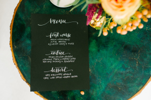 Black Menu with White Lettering