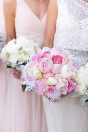Bouquet with Peonies and Feathers