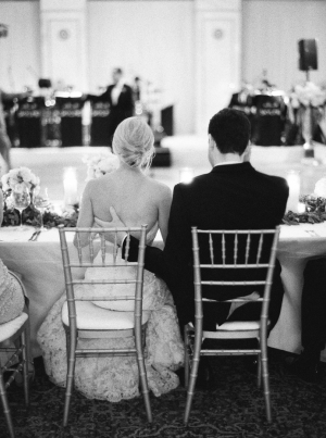 Bride and Groom at Reception Table