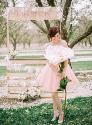 Bride in Pink Sparkly Dress