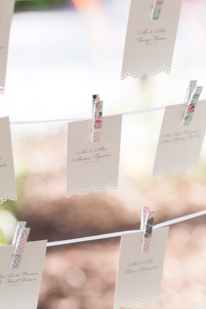 Escort Cards on Clothespins