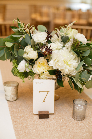 Gold Ivory and Green Centerpiece