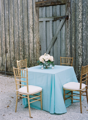 Gold and Aqua Cocktail Table