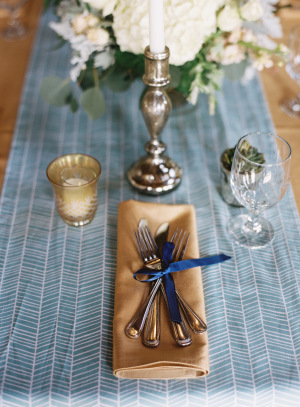 Gold and Blue Place Setting