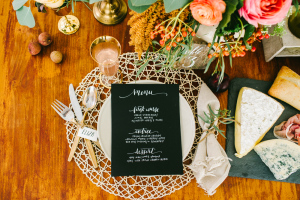 Menu with White Hand Lettering