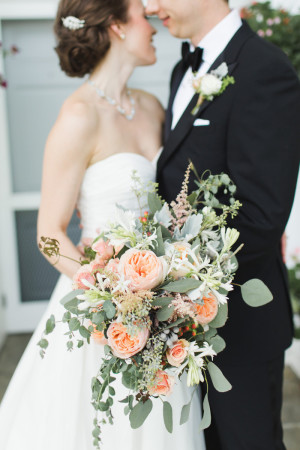 Peach Bouquet with Greenery