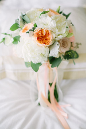 Peach Bouquet with Ribbons